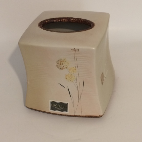 Tissue Box Cover Beige by Croscill Ceramic - Picture 6 of 8